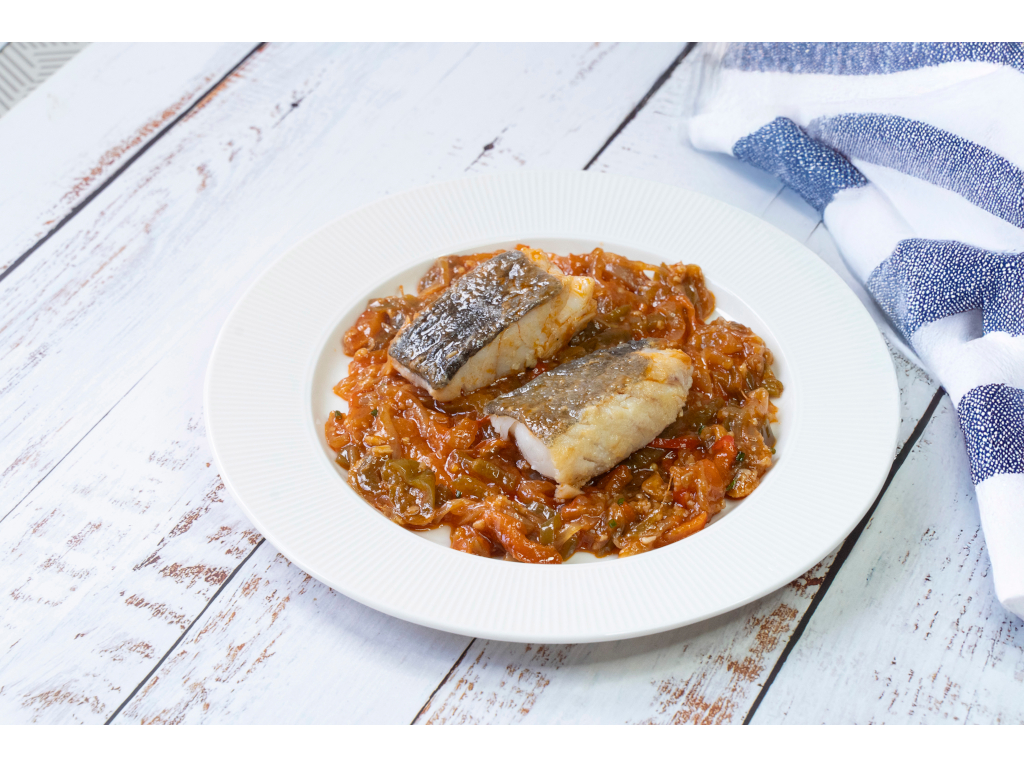 Lomo de Bacalao con Piperrada