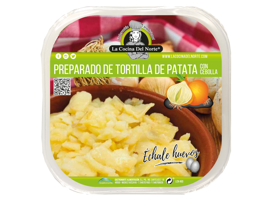 Preparado para tortilla de patata con cebolla